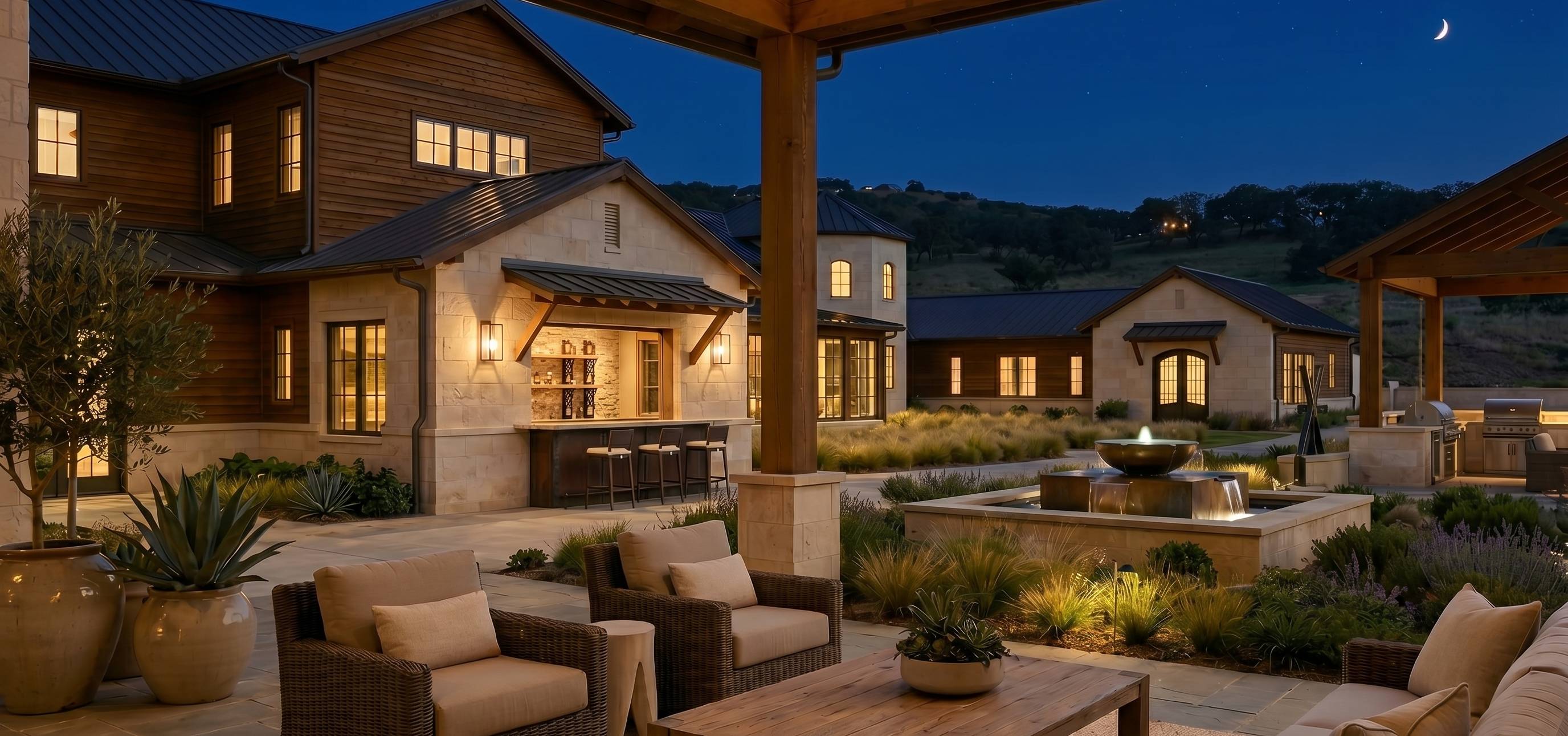 Texas BDSM Ranch at night